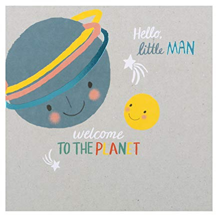 Hallmark Glückwunschkarte zur Geburt eines Jungen, niedliches Planeten-Design