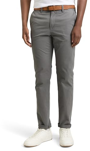 TOM TAILOR Denim Herr Chino byxor med bälte