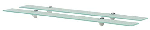 vidaXL 2X Regal Schwebend Wandregal Glasregal Glasboden Glasablage Badablage Wandablage Badregal Ablage Regale Bad Glas 100x20cm 8mm