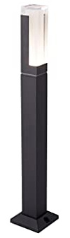 WRMING 5W LED Lampadaire Exterieur Jardin Moderne, Borne Lumineuse Terrasse, Moderne Désign Borne Eclairage pour Chemins Terrasse Patio, Noir, 3000K Blanc Chaud, 500lm,60cm