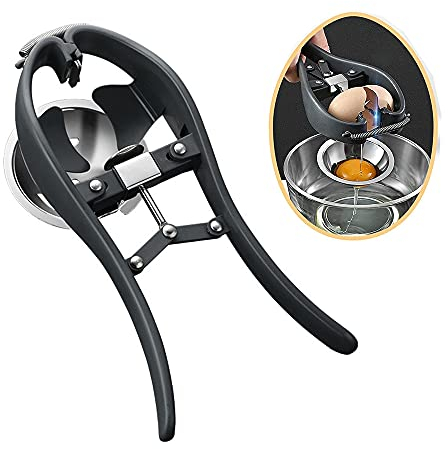 Cracker per uova, apriuova in acciaio inox, strumento automatico per cracking delle uova, taglierina a guscio d'uovo in acciaio inox, separatore per uova creativi, strumenti da cucina (argento)