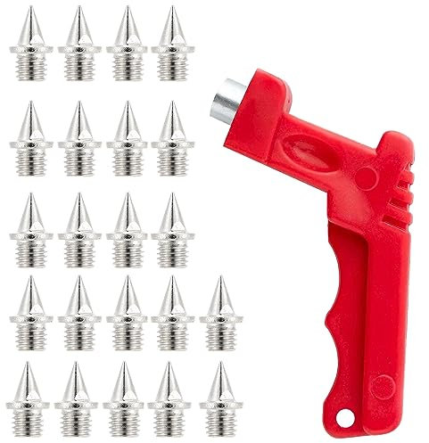 22 Piezas Pista Acero para Calzado Deportivo, Picos para Zapatos Deportivos con Pista Llave de Clavos, para Calzado Deportivo, Pista de Caucho, 100-400 Metros Sprint, Longitud 7 mm, Diámetro 5 mm