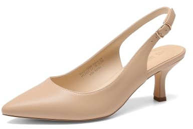 DREAM PAIRS Escarpins Femme Petits Talons,Size 43,Nude-PU