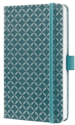 Sigel JN138 Notizbuch A6 liniert mittelblau, Tagebuch Jolie, Hardcover, Gummiband, Stifteschlaufe, Einstecktasche, vegan, aus nachhaltigem Papier