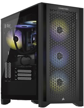 Corsair Vengeance A7400 Series Gaming PC - CPU AMD Ryzen 7 9700X refrigerada por líquido - NVIDIA GeForce RTX 4070 Super GPU - Memoria DDR5 RGB Vengeance de 32 GB - SSD M.2 de 1 TB - Negro