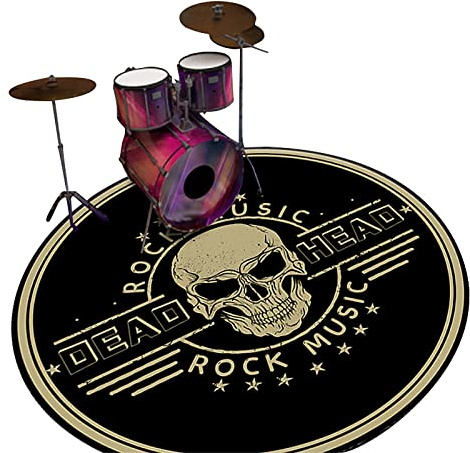 Guoyoocc Trommelteppich Schlagzeugteppich 3D-gedruckte runde Trommelmatte,schalldichte Matte,rutschfeste Teppiche für Bassdrum-Snare und andere Kernsatzkomponenten,80-200 cm