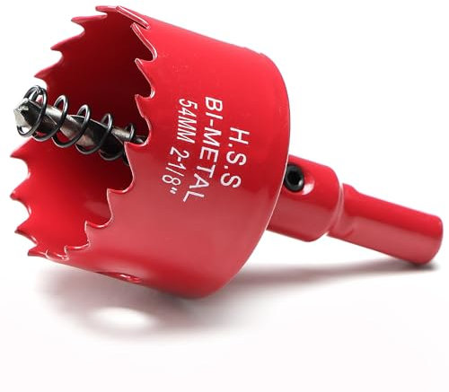 Sega a tazza bimetallica da 54 mm, per legno, trapano HSS con profondità di taglio di 30 mm, per plastica, cartongesso, piastre metalliche