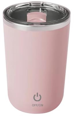 MiOYOOW Taza de café con agitación automática, IPX6, impermeable, 350 ml, magnética, eléctrica, con tapa, botella agitadora silenciosa para batidos de proteínas, gimnasio, hogar, viajes