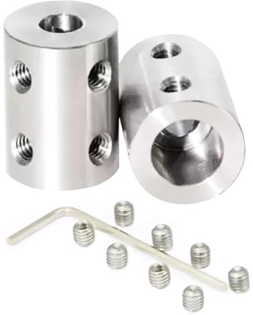 2 Pezzi 5mm a 6mm Accoppiamento Rigido, L22 x D14 Accoppiatore per Albero a Vite Connettore Motore in Acciaio Inox per Stampanti 3D, Accessori Motore