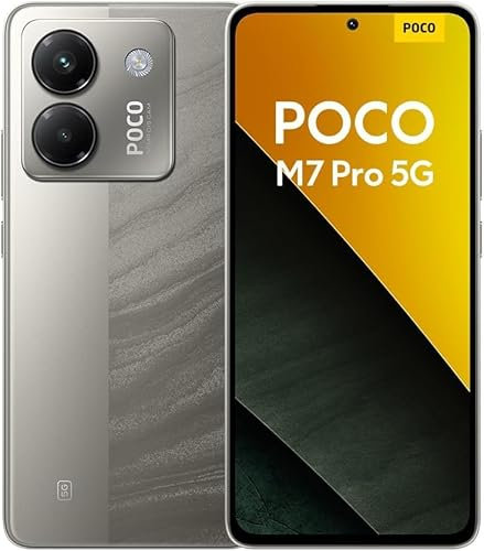 Xiaomi POCO M7 Pro 5G Smartphone, 8GB+256GB, Silver, Clear 50MP Sony Camera with OIS, 5110mAh Battery, 45W Turbo Charging, 120Hz Eye-care AMOLED Display (No Power Adapter Included)