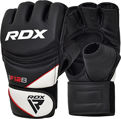 RDX Profi MMA Handschuhe Grappling Sparring Training, Maya Hide Leder, Kickboxen Kampfsport Gepolstert Gloves, Muay Thai Boxsack Sandsack Pratzen Boxen Punchinghandschuhe, Herren Damen Martial Arts
