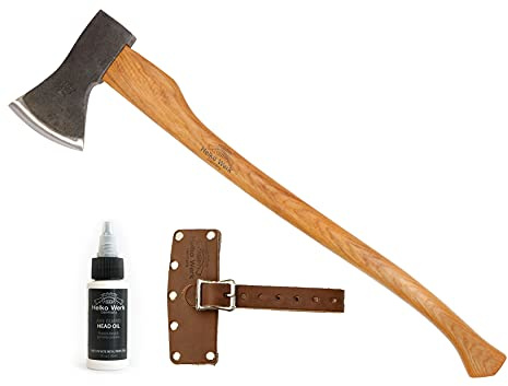 1844 Helko Werk Germany Traditional Bavarian Woodworker - Made in Germany Heavy Duty Felling and Cutting Axe, Large German Forest Axe - Head 3.5 lbs, Handle 31 in. (Bavarian) #13566