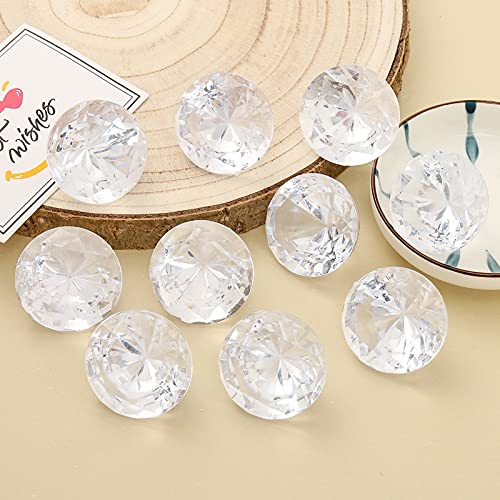 DAHI Deko Diamanten 40mm Hochzeit Streudeko 10stk Transparent Kristall Dekosteine Tischdeko Diamanten (weiß, 40x30mm)