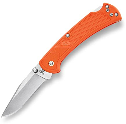 Buck 112 Slim Select, 420HC Stahl, rostfrei, Back Lock, glasfaserverstärktes Nylon, Edelstahlclip orange