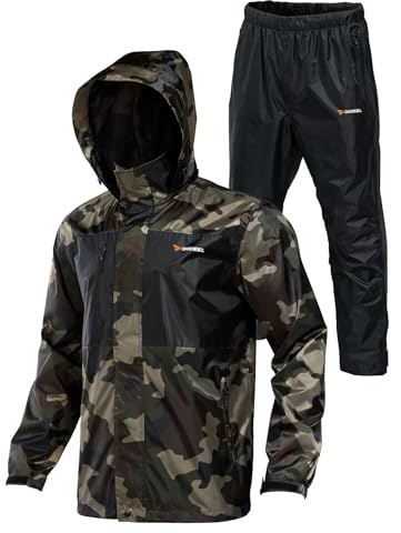 Rodeel Waterproof Fishing Rain Suit for Men (Rain Gear Jacket & Trouser Suit)
