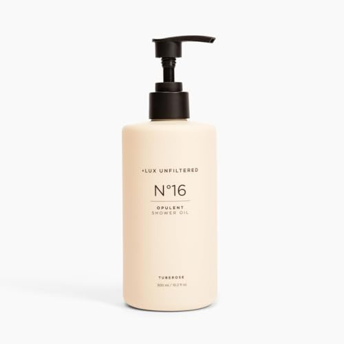 + Lux Unfiltered N°16 Opulent Shower Oil - Body Wash in Tuberose - Full Body Cleansing Oil with Jojoba, Avacado, and Grapeseed - Vegan & Cruelty Free