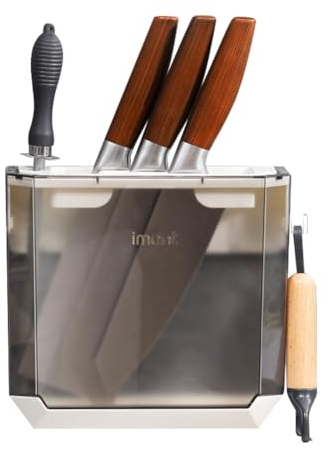 Portacoltelli trasparente, valigetta per utensili, senza foratura, con adesivo da parete, estremamente autoadesivo, supporto magnetico per coltelli da cucina