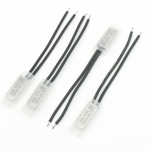 Tool parts 4 Pcs Bimetal Head Thermostat Temperature Switch 55 Degree Celsius NC