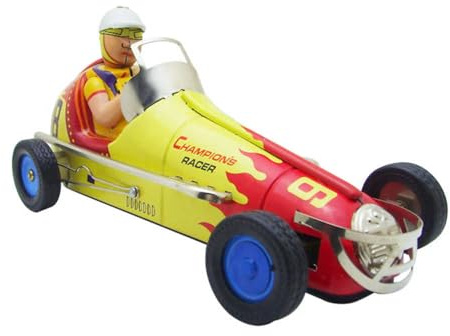 Charmgle Retro Racing Car Model Toy Clockwork Wind-up Running Tin Toys Racer Collection Photography Props Home Party Decoration