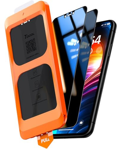 TOCOL 2 Pack for iPhone 11/iPhone XR Privacy Screen Protector 6.1-Inch, True 25°Anti Spy, Instant Installation, 16FT Military Grade Shatterproof, Tempered Glass, Case Friendly, Coverage Protection