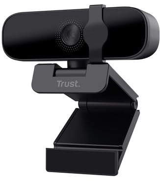 Trust Tanor 1080p Webcam PC, Full HD USB Web Cam mit Blickschutzfilter, PC Kamera mit Mikrofon, Fixfokus 30 FPS, 85% Recyclingkunststoff, Videokamera für Laptop Desktop Mac Windows Zoom Teams