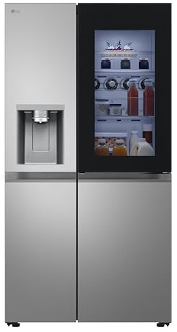 LG Side by Side GSXE81PYBD mit Wassertank, Total No Frost, InstaView, 91,3 cm breit, silber