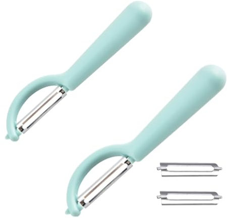 2 Pièce Econome Legumes Et 2 Lame Pour Victorinox Eplucheur,Pomme éplucheur De Couteau,Tomate Asperges Légumes Rechange éplucheurs,Poire Pivotant Ecrase Cuticule Pele éConome pour Tupper Vaseline