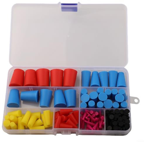 Set di 125 gomme siliconiche di grado industriale, resistenti alla temperatura, kit di mascheratura affusolata per rivestimento di vernice, protezione spray per uso meccanico in laboratorio