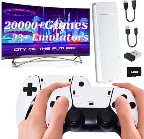 Console per Videogiochi Retrò 2025 Nuova Console Retro Game con oltre 20.000 Giochi e 2 Controller Wireless, Plug and Play Games Stick HDM per TV, Regalo per Ragazzi, Famiglie e Adulti