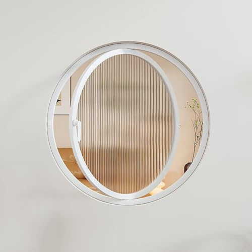 Finestra Rotonda A Giroletto,Finestra Seminterrato,oblò Rotondo,Finestre Di Ventilazione Girevoli A 360°,Per Bagno,Camera Da Letto,Soggiorno(White3,80cm/31.5in)