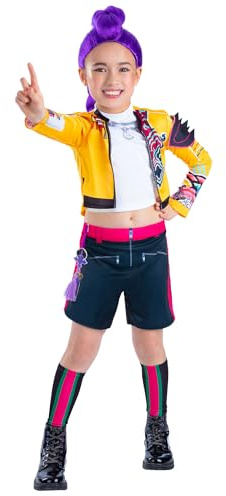 Rubies DISFRAZ KPOP RUMI CLASSIC. K-POP, KPOP, HUNTRIX, Top con chaqueta simulada, pantalón corto, funda de espinelleras y accesorio charm. TALLA XS. Age 5-6