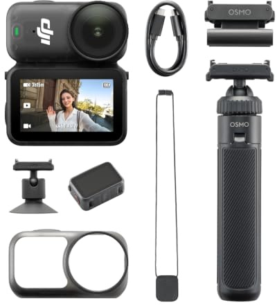 DJI Osmo Nano On-the-Go Combo (128 GB) - Liten 4K/60 fps vloggkamera med en 1/1,3 tum sensor, 143° bred FOV-video, 200 min inspelning, mini förlängningsstång, magnetisk POV-kamera för resor, Vlog