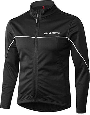 INBIKE Men's Windproof Cycling Bike Jacket Winter Softshell Jackt Windbreaker for Running Hiking Sports Medium