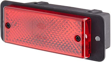 HELLA 2NE 006 609-197 Nebelschlussleuchte - Halogen - 12V - Anbau - Lichtscheibenfarbe: rot - Stecker: Flachstecker - rechts/links