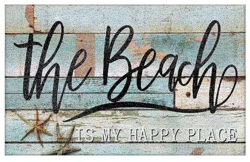 Supwhd Beach Door Mat, Coastal Beach Welcome Mat, Beachy Room Decor Aesthetic, Beach House Decor, Nautical Door Mat, Coastal Ocean Bathroom Kitchen Decor, The Beach is My Happy Place, 17x30 Inches