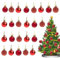 KASESSS 24 Pezzi Palline di Natale, Palline Albero Natale in Plastica, Palline Natale Rosse, Mini Palle di Natale Diametro 30 MM, Pallina Natale per Addobbi Albero di Natale, Rosse Palline Albero