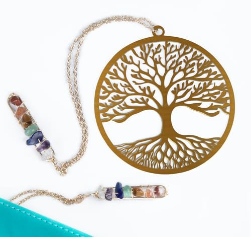 BLISSIQUEE Lesezeichen Personalisiert, 8CM Lesezeichen Metall Motivationsgeschenke für Mädchen, Bookmark mit Chakra für Lesen zubehör Geburtstag Gedenktag frauentag Buchliebhaber Spirituelle Geschenke