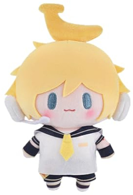 Jiumaocleu Kagamine Len Figurine d'anime Mignon Dessin animé Coussin de dos Coussin de dossier Collection de décoration pour les fans 15 cm