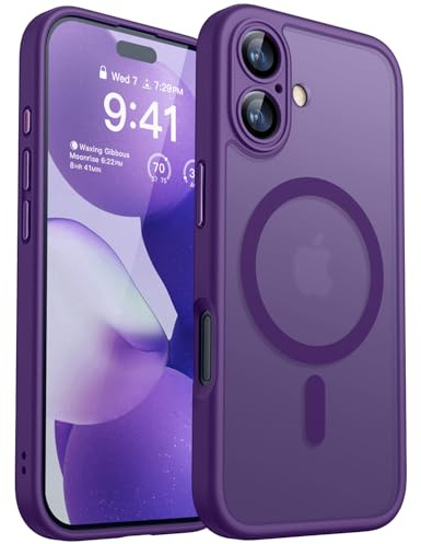 CANSHN für iPhone 17 Hülle mit Kameraschutz für Magsafe (TOP Militärschutz & Magnetkraft) Extrem Haltbarkeit Hülle iPhone 17 Case Stoßfest, Dunkelviolett