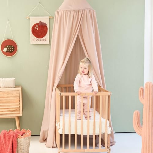 Baldacchino Nougat per Cameretta | Cielo Letto Sospeso per Lettino Neonato | Zanzariera per Culla & Stanza dei Giochi | Baldacchino Rotondo per Bambino