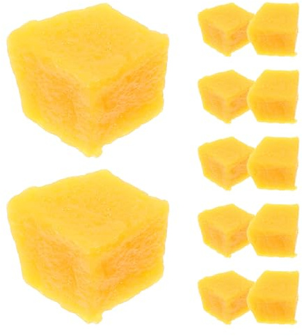 Alipis 12 st konstgjorda mango falska plastmangoskivor block simulering fruktset dekoration för hemkök fest matmodell display