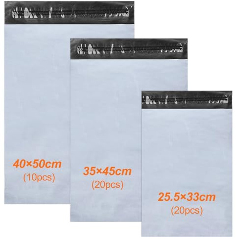 Ravytha Buste per Spedizioni L-20 Pezzi, XL-20 Pezzi, XXL-10 Pezzi, Sacchetti Spedizione, Autoadesive Pacchi, Busta Postali Plastica, Mailing Bags, Non Trasparenti, per Indumenti, Libro, Scarpe