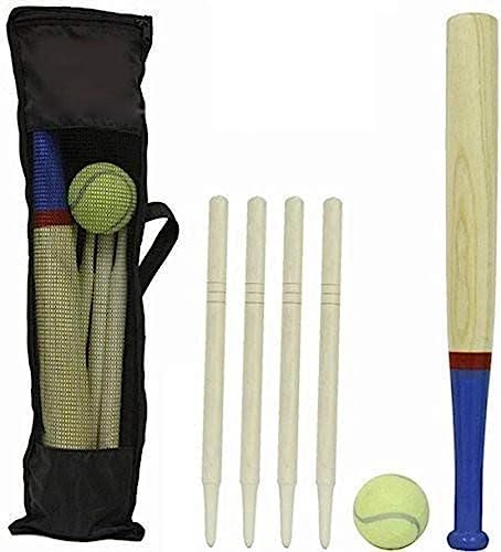 YORKSHIRE HOMEWARE Big Game Hunters | Traditional Rounder’s Set | Full Size Bat in Canvas Case | Bat and Ball Games for the Garden 8 Piece Wooden Rounder’s Set & Carry Bag