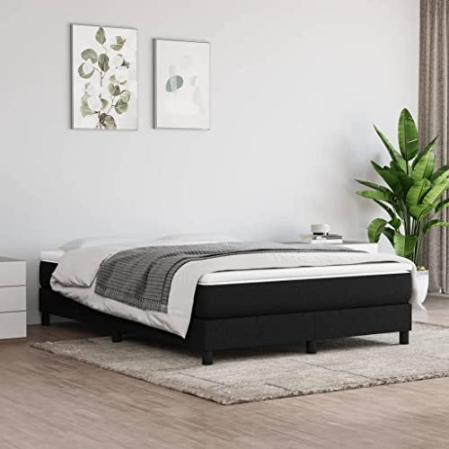 Traylux Colchón de muelles ensacados medianos de 140 x 190 x 20 cm, tejido negro, transpirable, ergonómico, para cama de matrimonio, dormitorio con colchón de espuma fría y funda lavable para apoyar