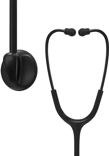 Clairre Single Head Stethoscope for Doctors/Nurses/Nursing School Students, Medical and Home Use with Accessories Name Tag (Black Tube, without EVA Case)