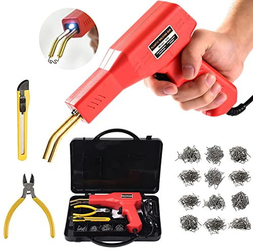 150W Soudage plastique Machine,Réparation de Pistolet de Soudeur, 800 PCS agrafeuse Chaud, Kit de Réparation de Pare-chocs de Voiture,Soudure en plastique pour pare-chocsvoiture/car pièces