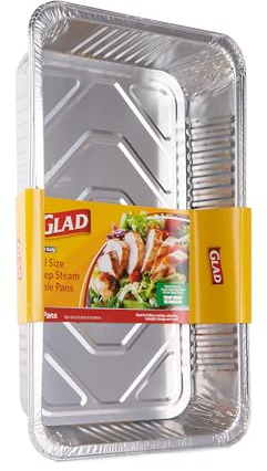 Glad Disposable Full Size Deep Steam Table Pans, 20.5 x 12.5 x 2.75, 2 Ct