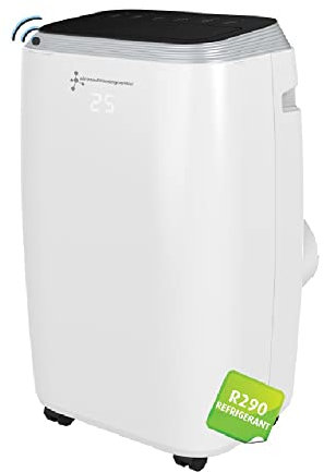 Air Conditioning Centre White Wifi 9000 BTU Cooling Portable Air Conditioner 30m2 Area Compatible with Alexa & Google A Energy Rating Dehumidifier 56dB Quiet 1.5m Hose
