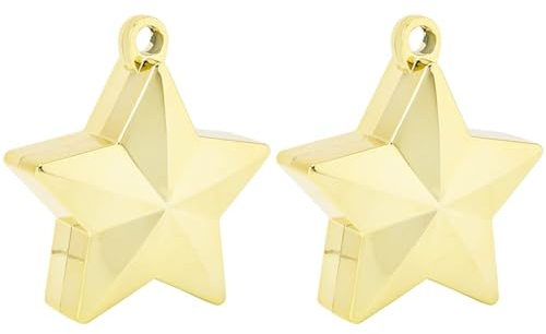 Amscan 117800-19 - Gold Star Balloon Weight - 150g (Pack of 2)