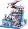 Feenpavillon Architektur Bausteine, Chinesische Architektur Bausteine, 2436 Teile Märchenland mit Sakura Baum und Wasserfällen Mini Baustein, Spielzeug Geschenk für Erwachsene und Kinder (M2073)